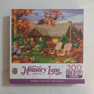 Memory Lane Autumn Cabin 300-Piece Puzzle